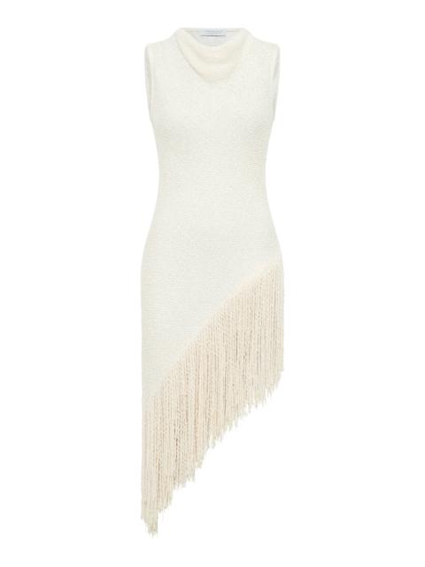 Ursin Fringe Top in Ivory Silk Boucle
