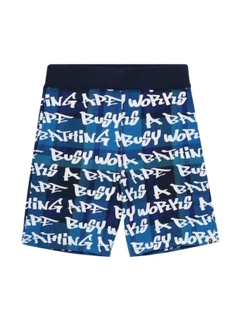 BAPE Graffiti Check Shorts 'Blue'