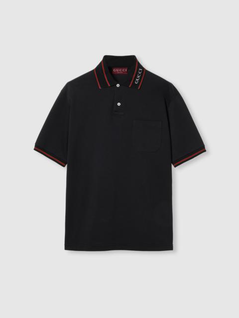 Cotton piquet polo shirt with Web