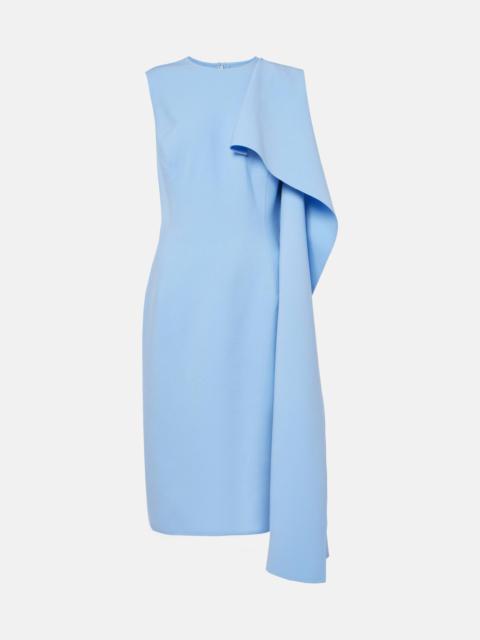 Ruffled wool-blend midi dress