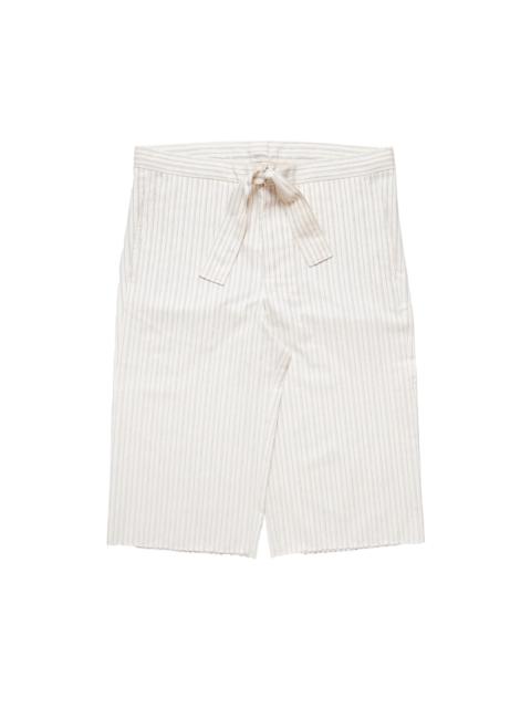Pinstripe Drawstring Shorts "Beige"