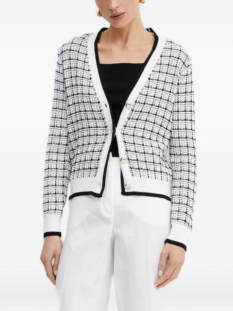 checked buttoned cardigan