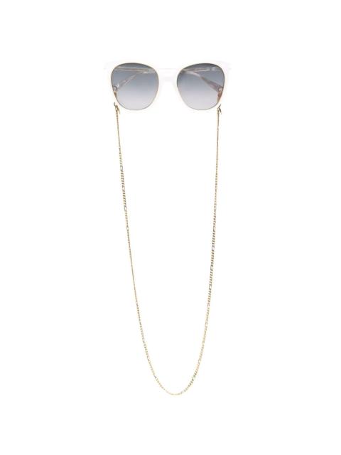 round-frame chain sunglasses
