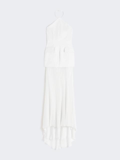 Bi-material dress - white