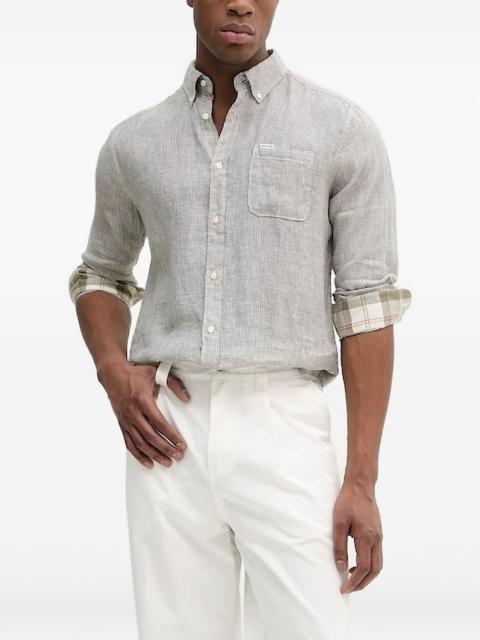 check-lined linen shirt