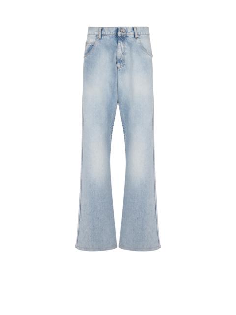 Cotton wide-leg jeans