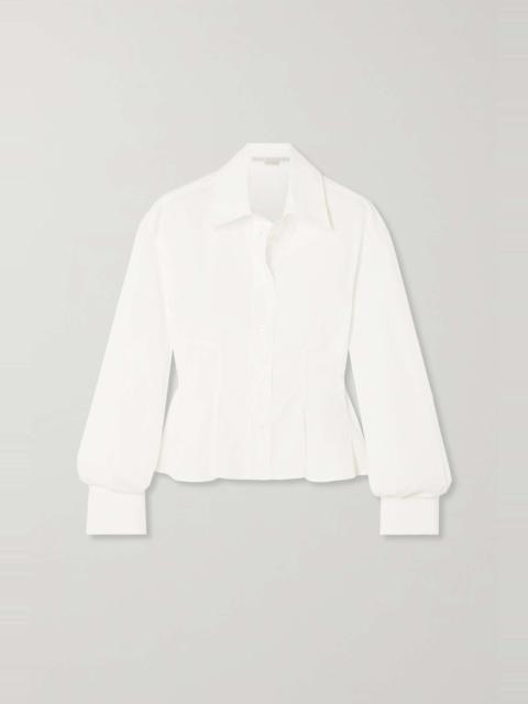 + NET SUSTAIN cotton-poplin peplum shirt