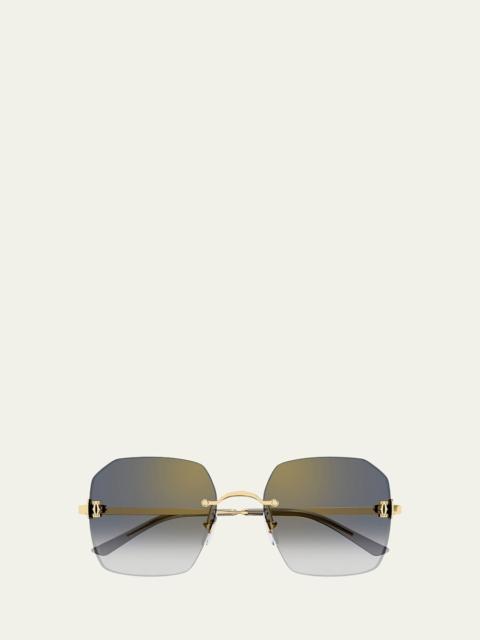 Classic Décor C Geometric Metal Sunglasses