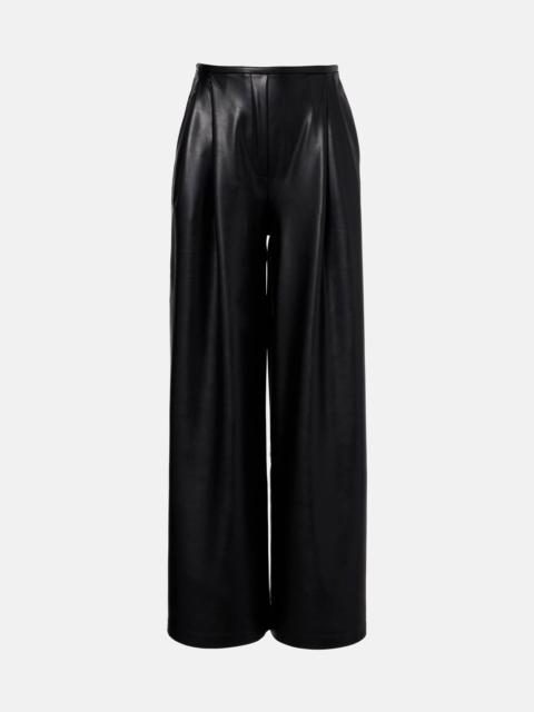 Pleated high-rise wide-leg pants