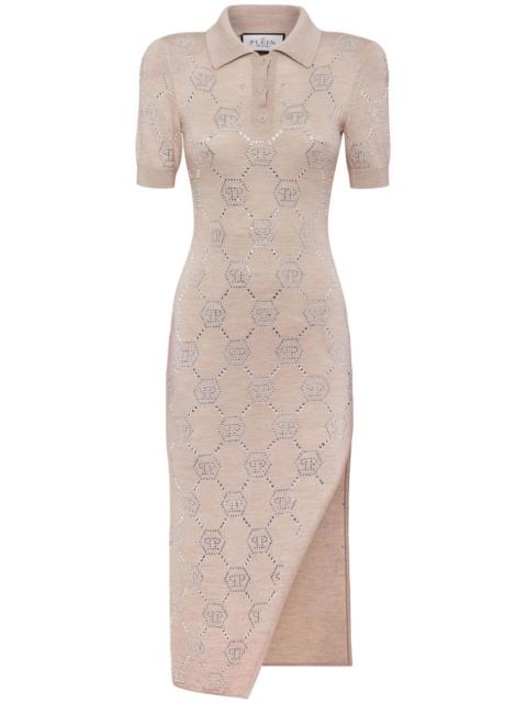 monogram polo midi dress