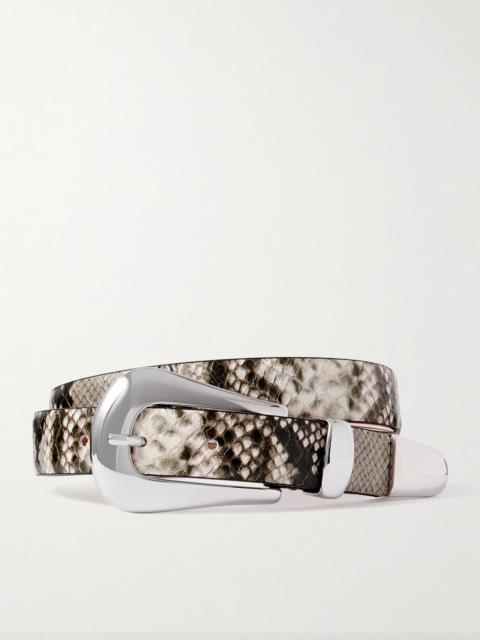 Colette Snake-effect Leather Waist Belt