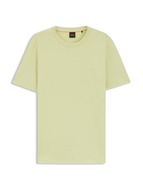 SLUB-COTTON T-SHIRT WITH LOGO DETAIL
