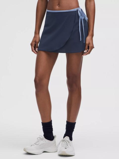 Wrap-Front Mid-Rise Tennis Skirt