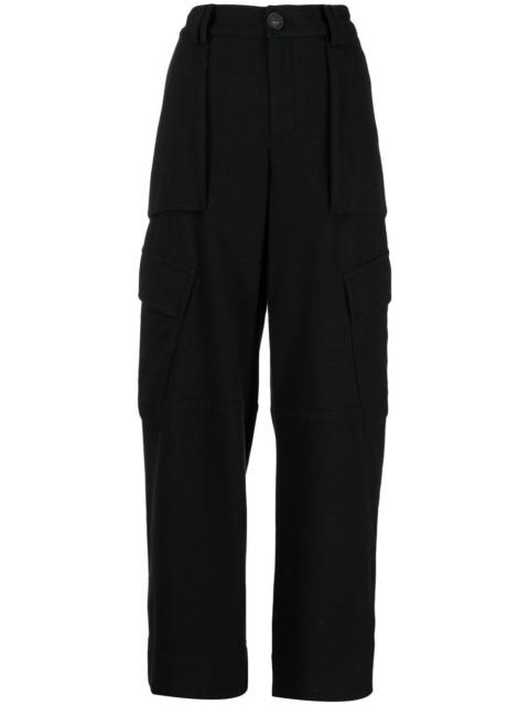 flannel wide-leg trousers