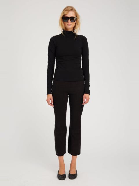 BLACK SUEDE CROP FLARE