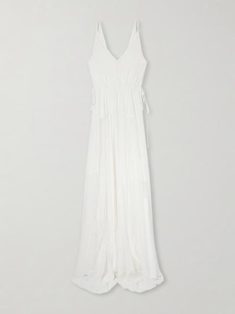 Josephine Lace-trimmed Silk-georgette Maxi Dress