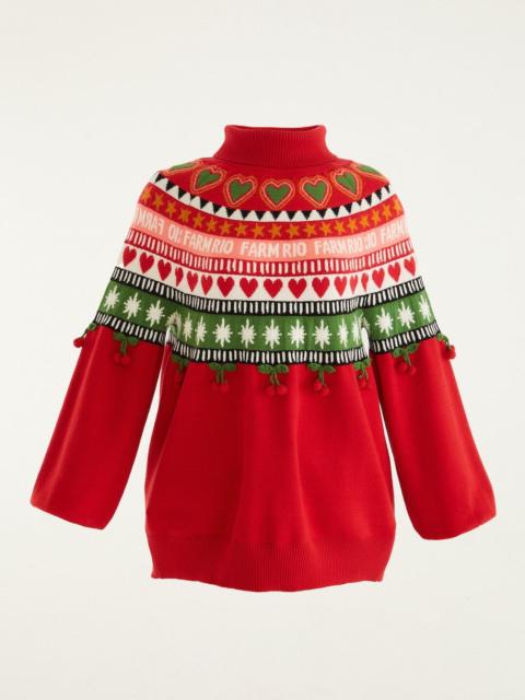 Red Christmas Hearts Knit Sweater