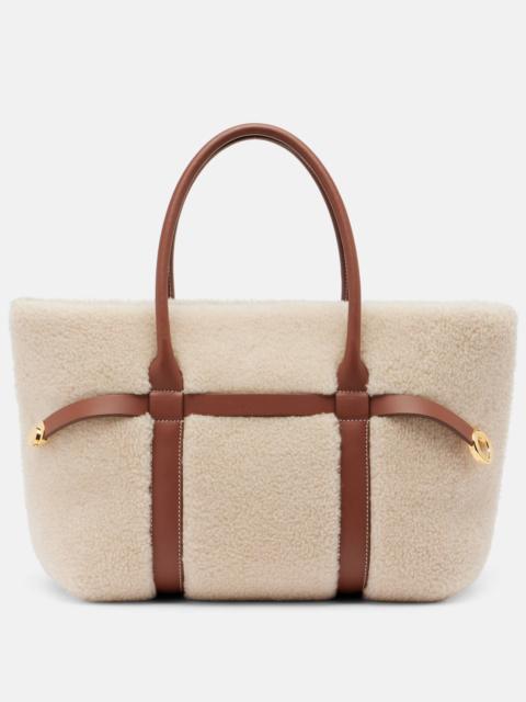 Ghiera Small shearling-trimmed tote bag