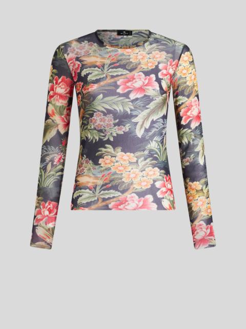 TULLE TOP WITH PRINT