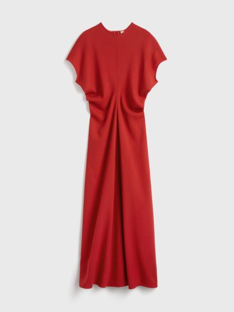 Slouch waist wool dress poppy