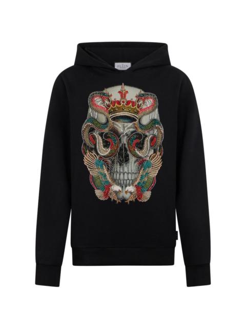 rhinestones skull hoodie