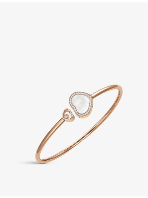 Happy Hearts 18ct rose-gold, 0.19ct round-cut diamond and mother-of-pearl bracelet