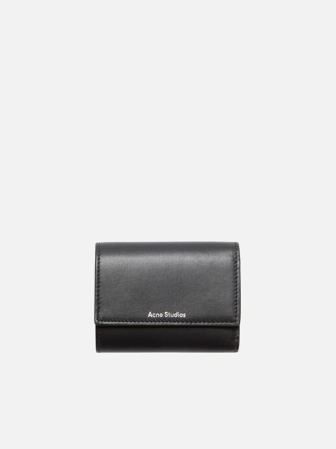 Trifold leather wallet - Black