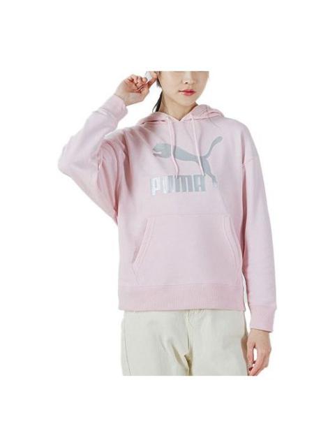 (WMNS) PUMA Large Logo Athleisure Casual Sports Hoodie Pink 535337-16