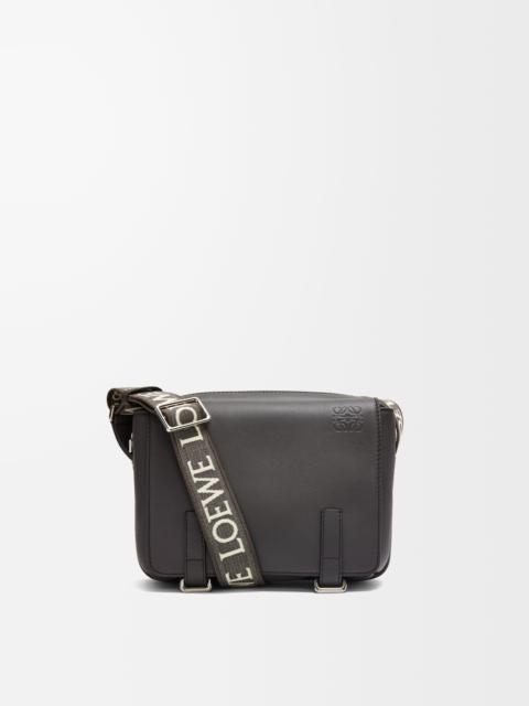 XS Military messenger bag in supple smooth calfskin and jacquard