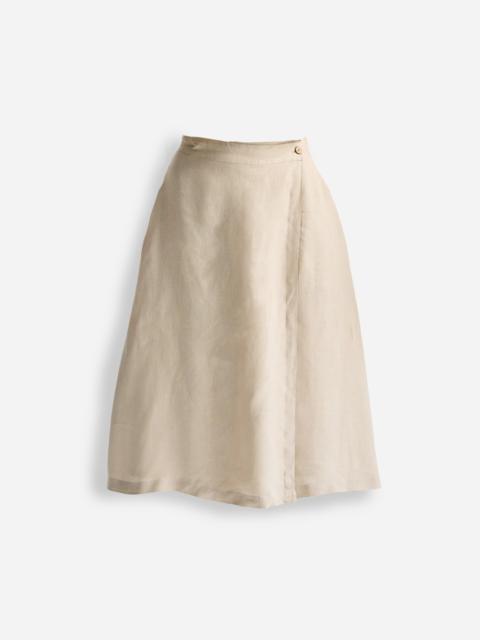 Reistor® Overlap Midi Skirt in 100% Neutral Beige Hemp