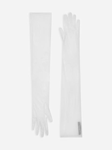 Long tulle gloves