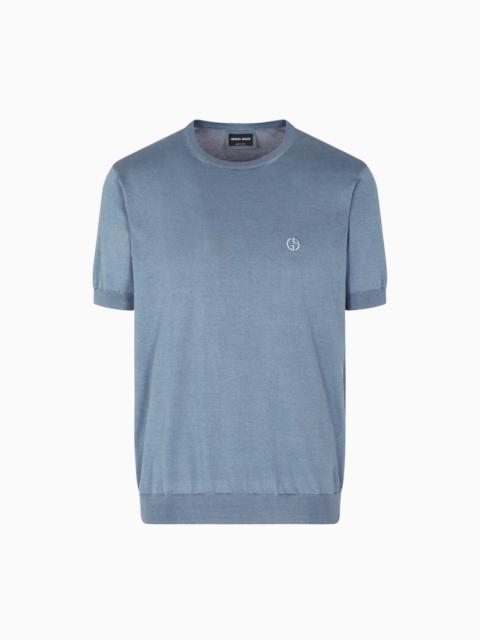 SHORT-SLEEVED SILK-COTTON JUMPER