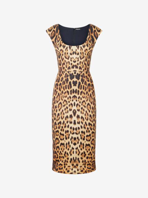 Midi Dress With Jaguar Skin Print