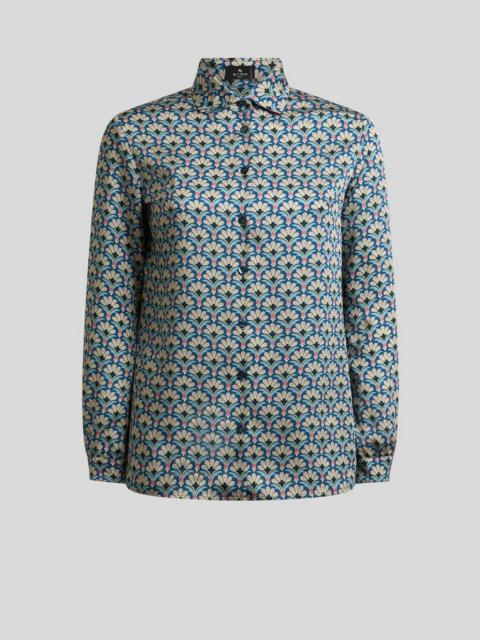 TWILL SHIRT WITH MICRO PALM MOTIF