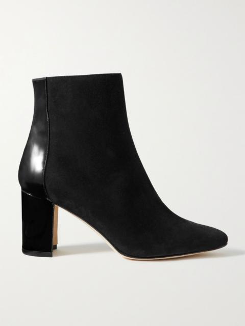 Rosie 70 patent-leather and suede ankle boots Black