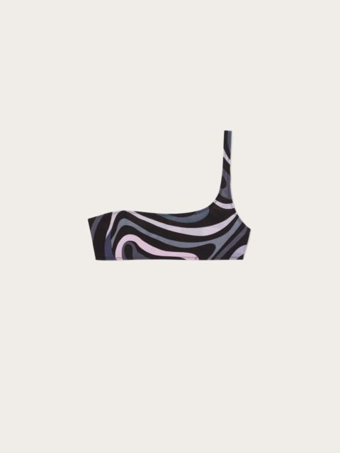 MARMO PRINT ASYMMETRICAL BIKINI TOP