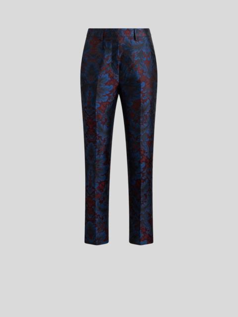 SILK-BLEND JACQUARD CIGARETTE TROUSERS