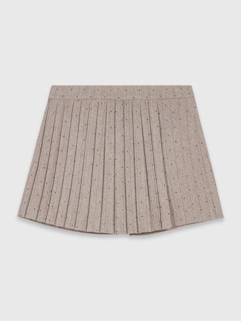 Pleated rhinestone skort