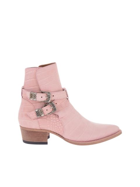 buckle-detail ankle boots