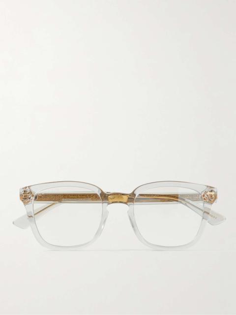 D-Frame Acetate and Gold-Tone Blue Light-Blocking Optical Glasses