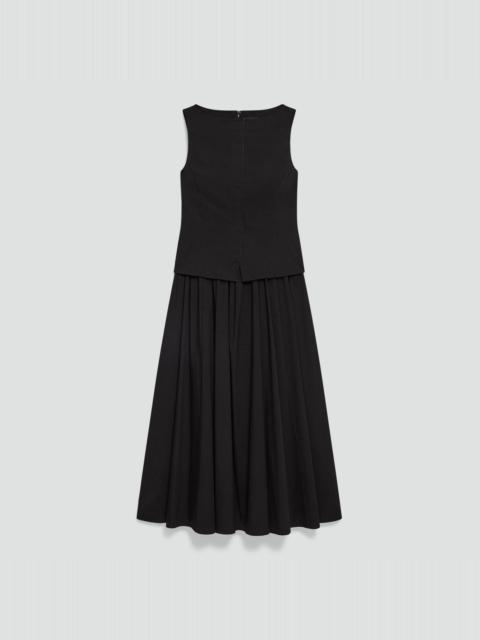 Boatneck Midi Dress in Relaxed Poplin