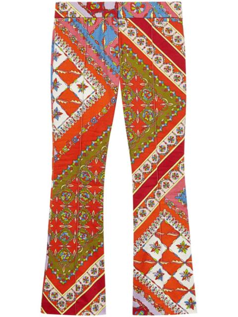 festa-print flared trousers