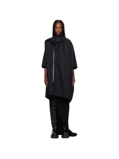 Black Temple Sail Biker Coat
