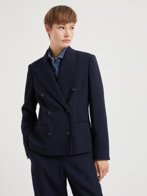Virgin wool panama blazer with monili