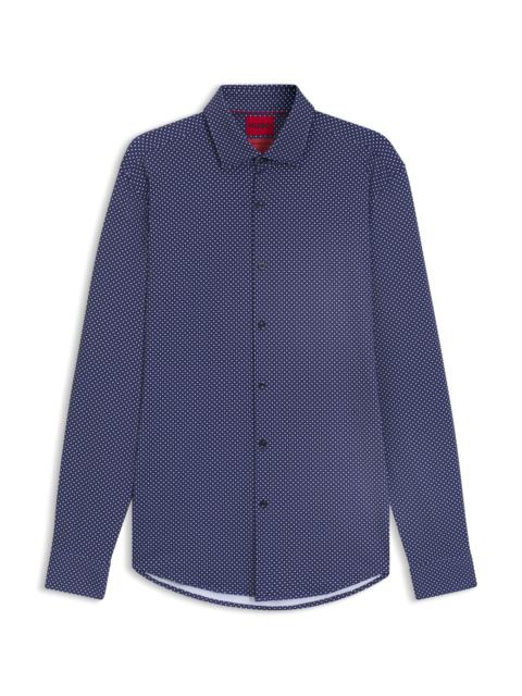 SLIM-FIT SHIRT IN PRINTED PERFORMANCE-STRETCH JERSEY
