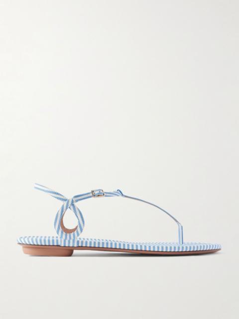 Almost Bare striped leather sandals Light blue