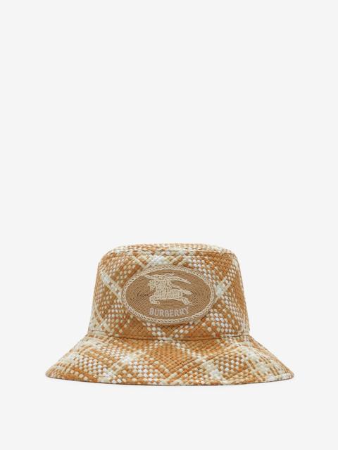 Knight Stamp Raffia-effect Bucket Hat