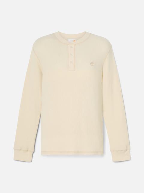 Men's Wharf River Waffle Henley Long-Sleeve Polo Shirt