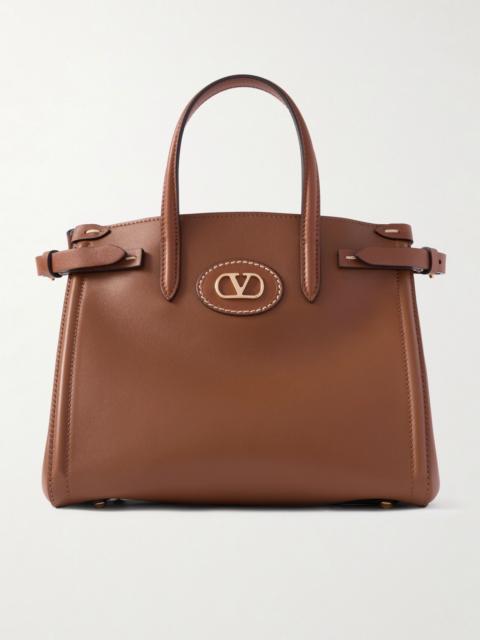 Antibes small leather tote Camel
