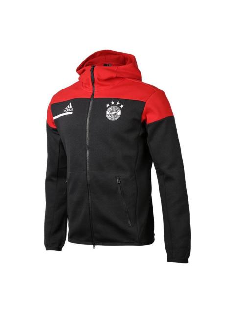adidas Fcb zn 20-21 Season Bayern Munich Soccer/Football Sports Hooded Jacket Black Red GN5916